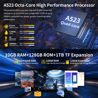 C9+ 11 Inch Tablet HD Display Android14 Octa-Core Processor 12GB RAM+128GB ROM(1TB TF)