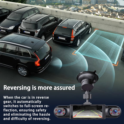 1080P 4-Channel Car DVR with HD Display, Front and Rear Cameras,