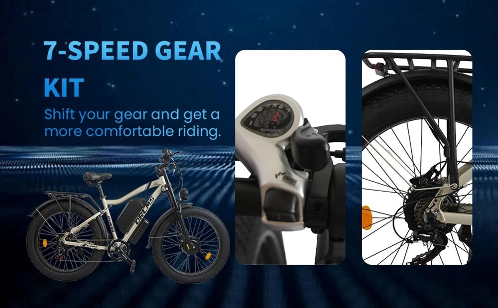 ORLMS MX500 26" Fat Tire Mountain Electric Bike 2000W Dual Motor 52V 25Ah Battery
