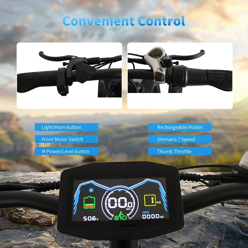 ORLMS MX500 26" Fat Tire Mountain Electric Bike 2000W Dual Motor 52V 25Ah Battery