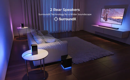 ULTIMEA 9.1ch Dolby Atmos Detachable Soundbar with Subwoofer&Rear Speakers, Surround Sound System for TV, RGB Light, APP Control