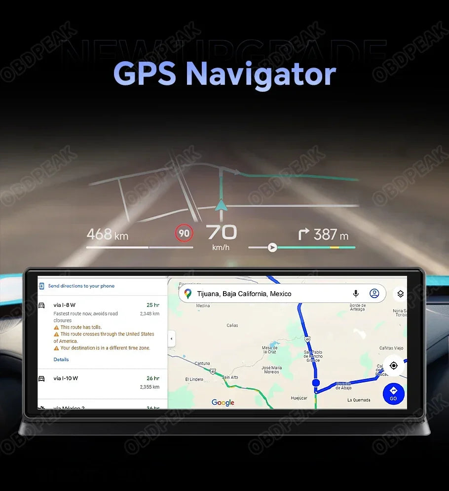 4GB+64GB 11.3 Inch Android 14 Dual Lens Dash cam Camera