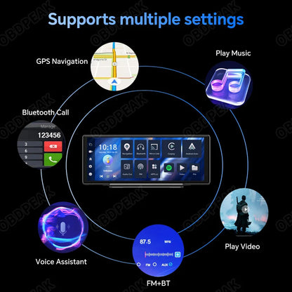 OBDPEAK T30 10.26“ Android 13  Ai Screen Carplay Android  Mirror Camera