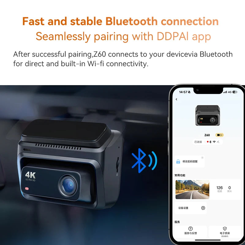DDPAI Z60 4K+2K+1080P Dashcam  ADAS NightVIS 2.0 Dash Camera 24H Parking Monitor