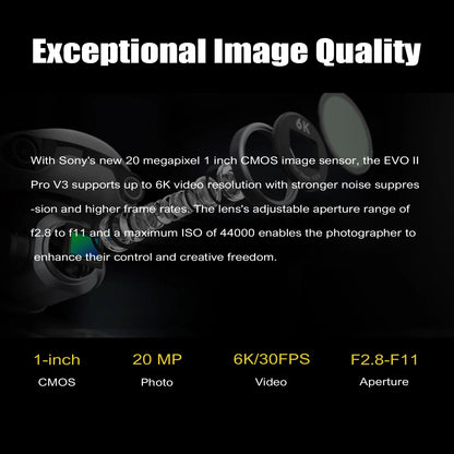 Autel EVO II Pro V3 Drone 6K Professional HD Camera 1Inch CMOS 10 KM Image Transmission 720° Obstacle Avoidance Brushless Drones