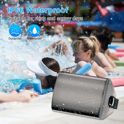 Herdio 4PCS 800W 6.5'' Outdoor Speakers Wired Waterproof Passive Wall Mount Speakers With Powerful Bass For Home Patio Poolside