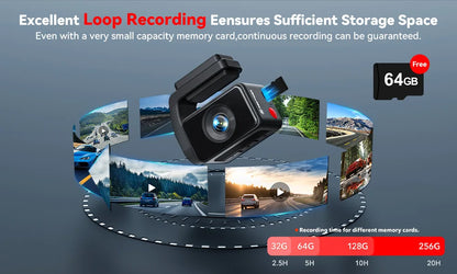 REDTIGER A4 Dash Camera Front and Rear 4k Dash Cam