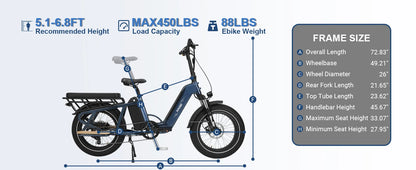 HAOQI Camel adult E-bike 750W 48V 27.8  commute Electric Bike,20 Fat Tire city ebike，electric bicycle