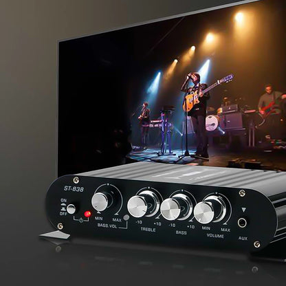 ST-838 HiFi 2.1 Channel Power Amplifier 80W*2 Stereo Bass Sound Amp Mini Media Player Subwoofer Amplifier Car Home Amp