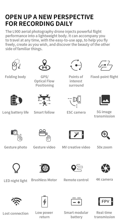 Drone L900 Pro 4K Professional Photography Quadcopter RC