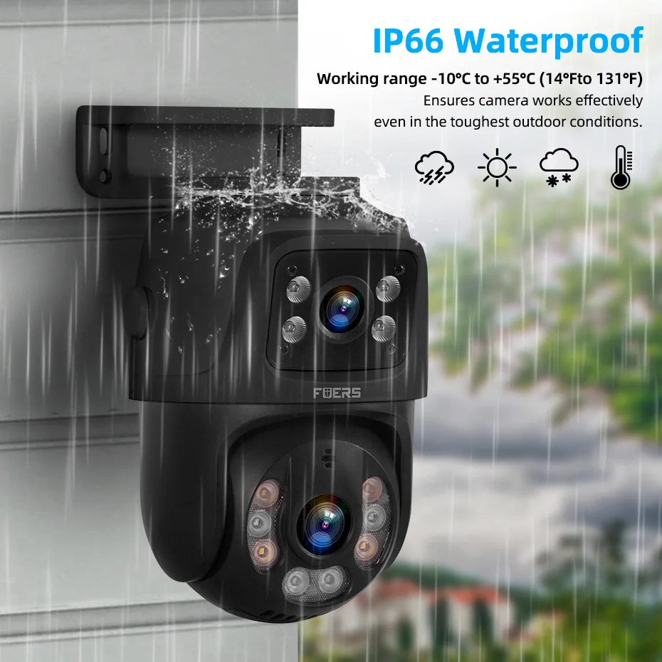 FUERS 8CH Poe 6MP Camera System Video Surveillance Kit Security Camera Ptz Camera Outdoor Camera Two Way Audio Full Color Night