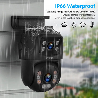 FUERS 8CH Poe 6MP Camera System Video Surveillance Kit Security Camera Ptz Camera Outdoor Camera Two Way Audio Full Color Night