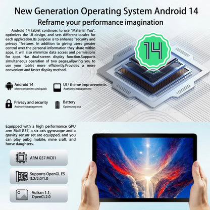 URAO C9+ 11 Inch Tablet Android 14 12GB RAM 128GB ROM(1TB TF Extensions)