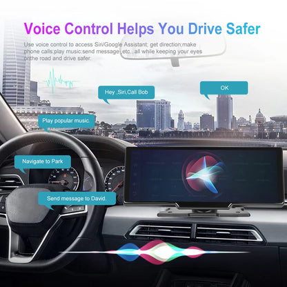 Podofo 10.26" Dash Cam 4K Rearview Camera Dashboard DVR Car Monitor