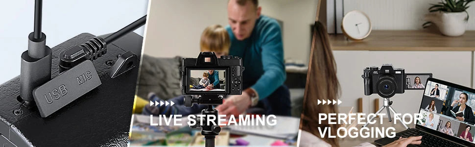 NBD 48MP Digital Cameras for Photography with WiFi & App Control,4K Autofocus Vlogging Camera