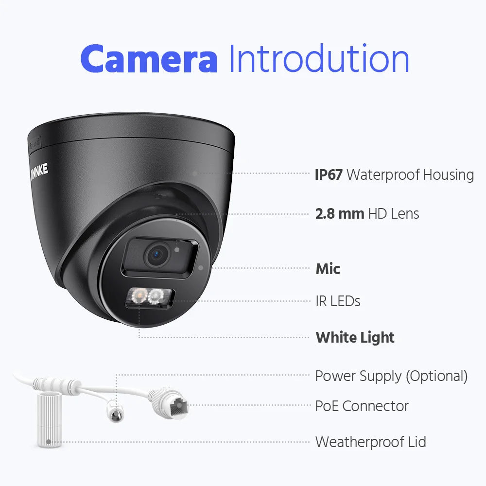 ANNKE 3K 6MP Ultra HD POE Video Surveillance System 8CH NVR Recorder 3K Security Cameras CCTV Kit Smart Dual Lights Ip camera