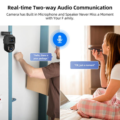 KERUI 6MP HD H.265 Outdoor Dual lens Camera System Kit POE NVR 8CH Home Security CCTV Surveillance Recorder Night Vision XMEye