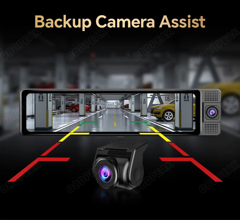11.26 Inch 3 Camera 4K+1080P+1080P Video Recording Car Dash Cam