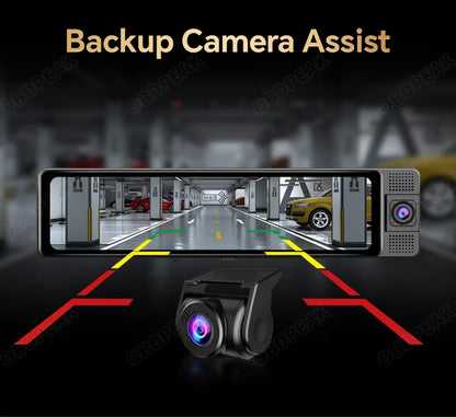 11.26 Inch 3 Camera 4K+1080P+1080P Video Recording Car Dash Cam