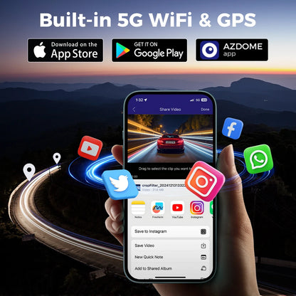 AZDOME 4 Channel Dash Cam 360° View