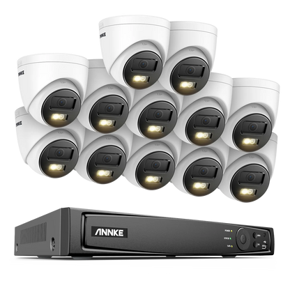 Annke H.265+ 3K Smart Dual Light POE Camera System 2.8MM Len Human Vehicle Detection IP67 Security Protection Video Surveillance