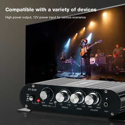 ST-838 Home Theater Amplifiers HiFi 2.1 Channel Power Amplifier Stereo Bass Sound Car Home Amp Media Player Subwoofer Amplifier