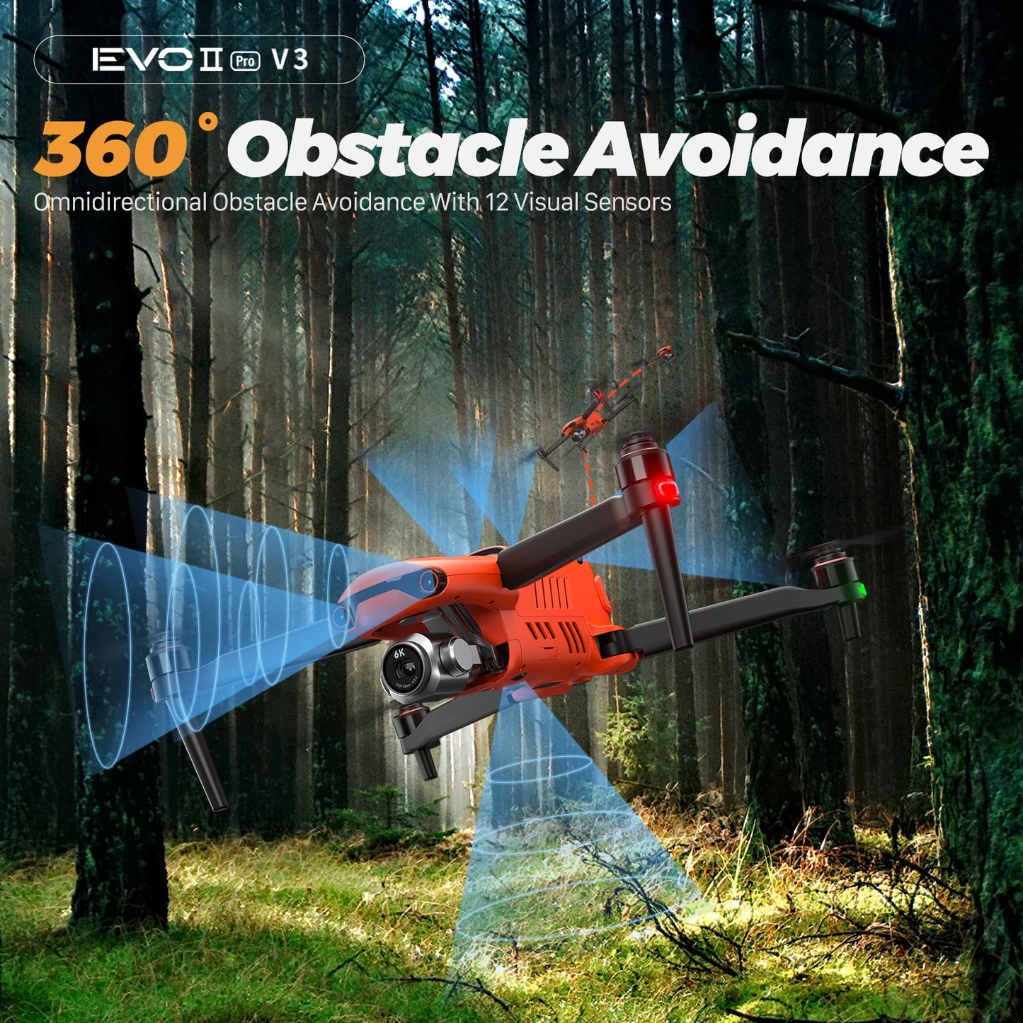 Autel EVO II Pro V3 Drone 6K Professional HD Camera 1Inch CMOS 10 KM Image Transmission 720° Obstacle Avoidance Brushless Drones