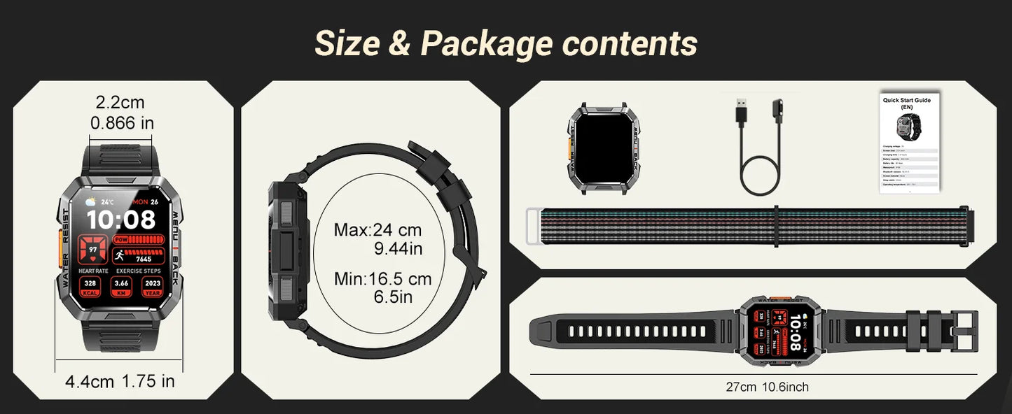 Blackview New Smart Watch 2.01'' HD Display Outdoor Men's Watches