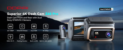 2025 New DDPAI 4K Dash Cam Z60 Pro SONY STARVIS2