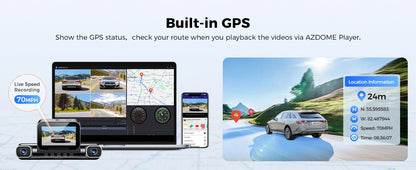 AZDOME 4 Channel Dash Cam 360° View