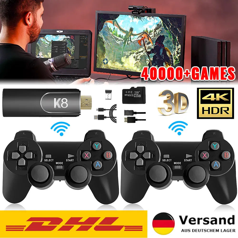 4K HD K8 Gamepad 64G Retro Video Game Console 40000+ Game