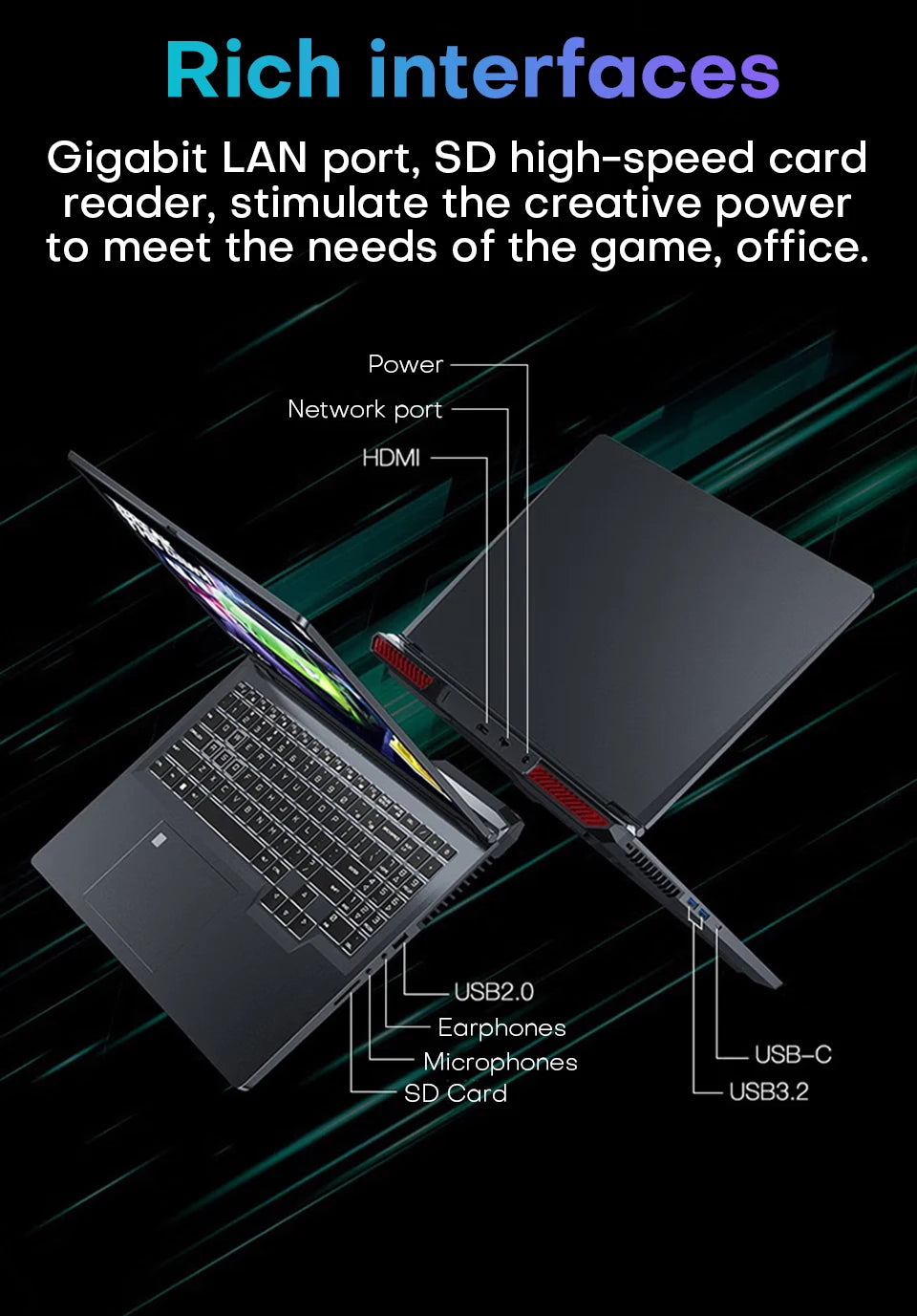 Xiaman 16" Gaming Laptop i1060 Notebook PC 16GB DDR4 1TB SSD Windows 11 Pro Laptop Gamer