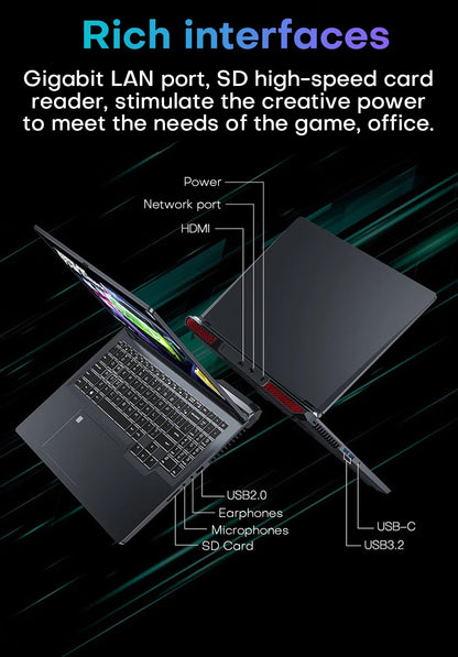 Xiaman 16" Gaming Laptop i1060 Notebook PC 16GB DDR4 1TB SSD Windows 11 Pro Laptop Gamer