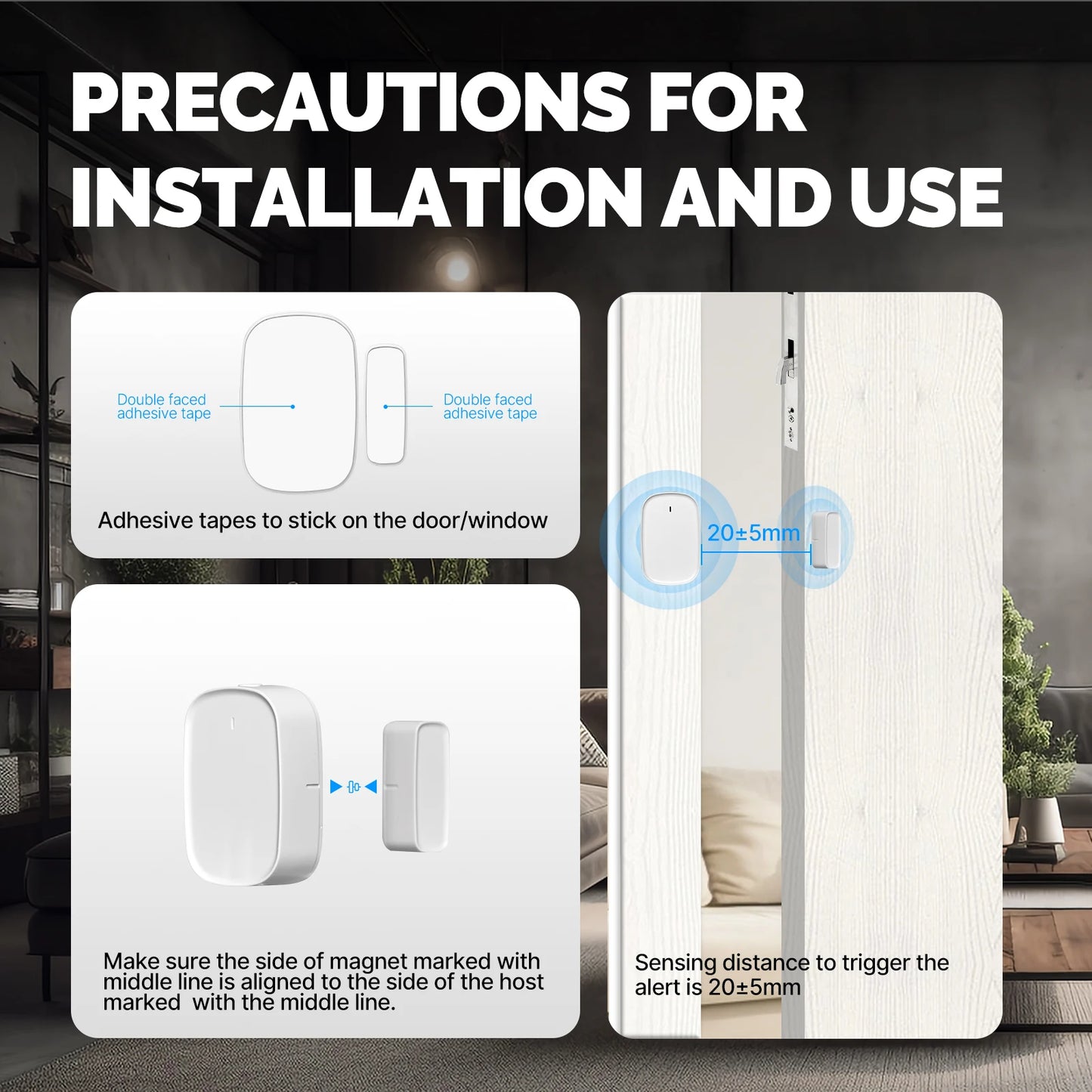 MOES Tuya ZigBee Smart Window Door Gate Sensor Detector Smart Home Security Alarm System Smart Life Tuya App Remote Control