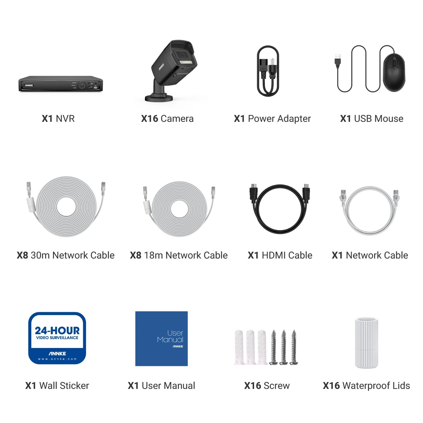 Annke H.265+ 3K Smart Dual Light POE Camera System 2.8MM Len Human Vehicle Detection IP67 Security Protection Video Surveillance