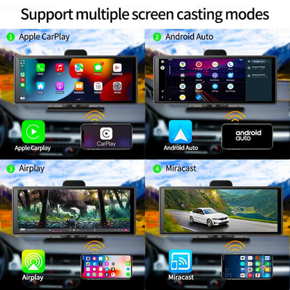 Imagebon 10.26" 4K ADAS Wireless CarPlay & Android Auto Dash Cam
