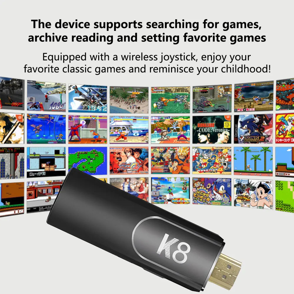 4K HD K8 Gamepad 64G Retro Video Game Console 40000+ Game