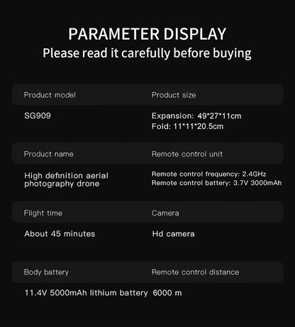 ZLL SG909 MAX GPS Drone With 4K Camera 6KM Touch Screen RC Profesional Drone 360° obstacle avoidance Foldable RC Quadcopter