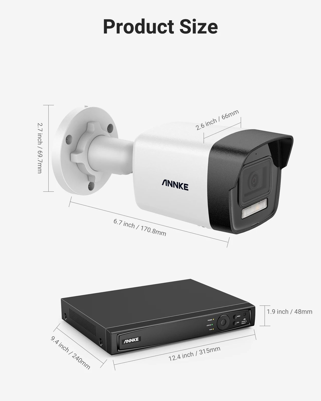 ANNKE 4K Ultra HD POE Video Surveillance System 8CH H.265+ NVR With 4K Security Cameras CCTV Kit Audio Recording 8MP Ip camera