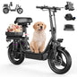 Adults Electric Scooter with Seat, 48V 15AH Foldable Electric Scooter,14" Tires,700W Peak Motor,22MPH, 30+Mile Long Range