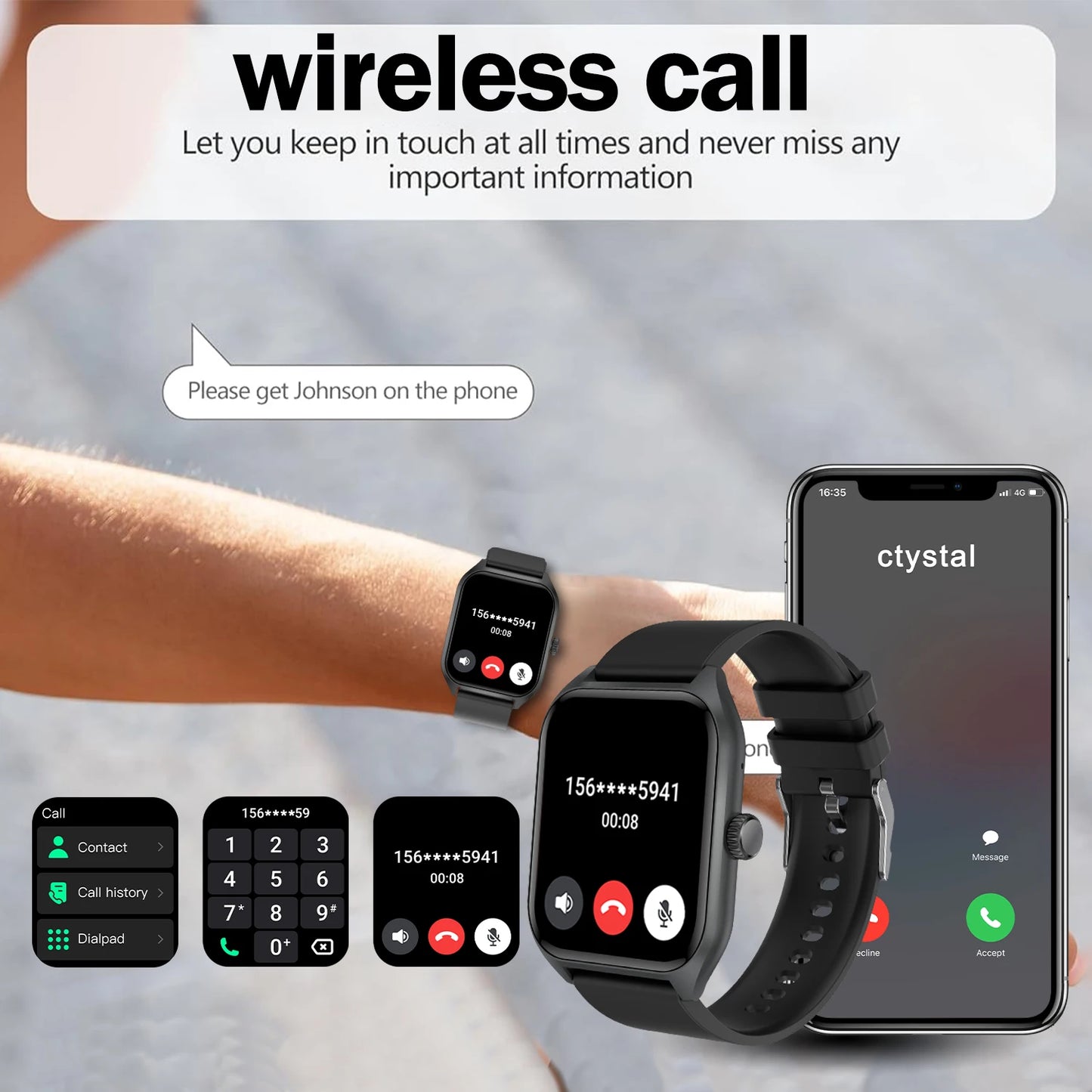 AI Voice Assistant Smart Watch for Men Women,