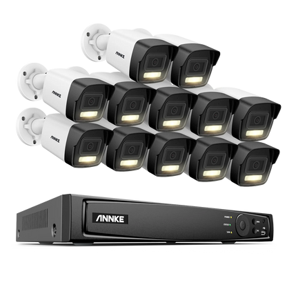 Annke H.265+ 3K Smart Dual Light POE Camera System 2.8MM Len Human Vehicle Detection IP67 Security Protection Video Surveillance