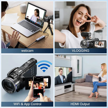 NBD 4K HD&48MP Camcorder Video Camera Video Recorder