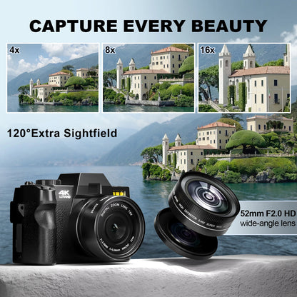 NBD 48MP Digital Cameras for Photography with WiFi & App Control,4K Autofocus Vlogging Camera