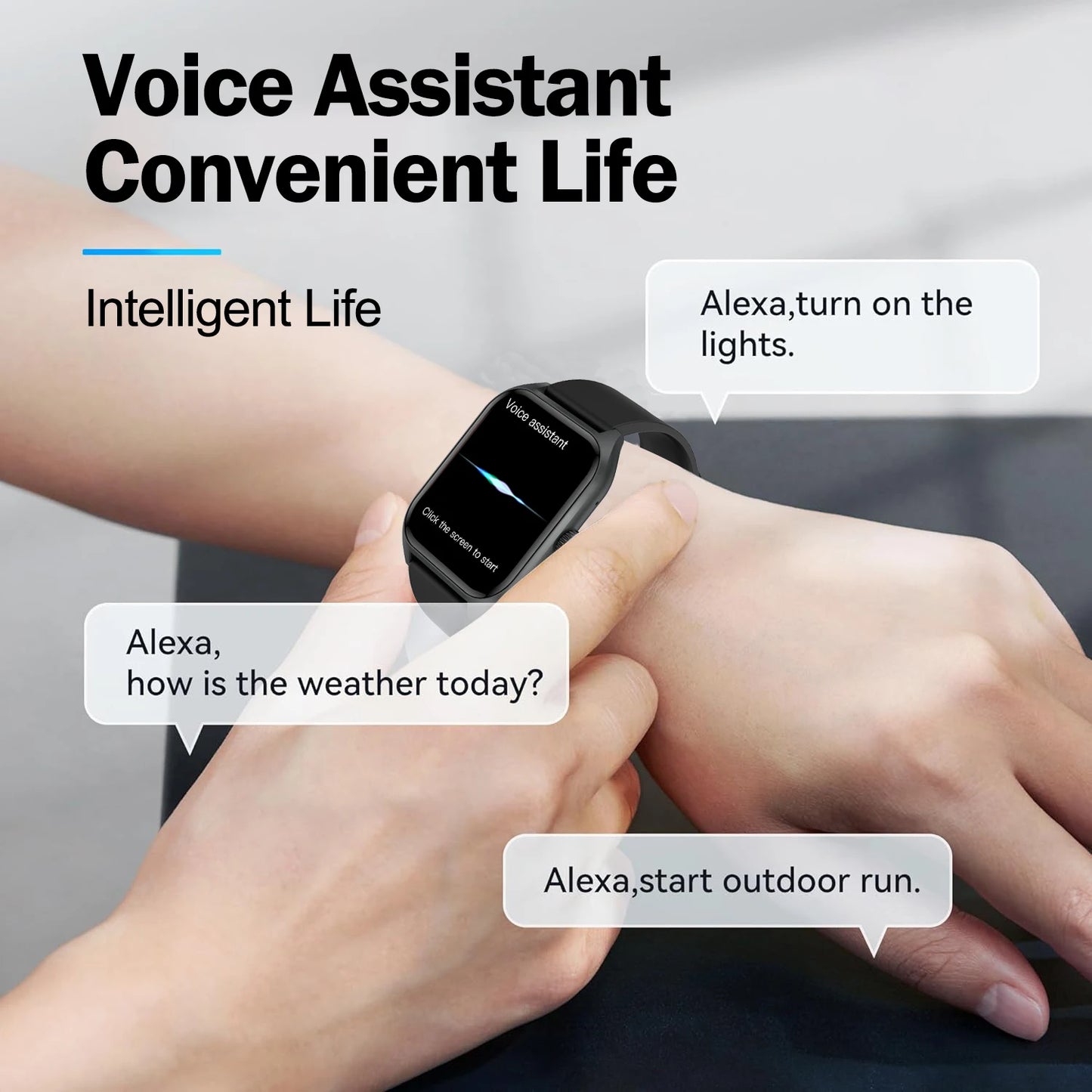 AI Voice Assistant Smart Watch for Men Women,