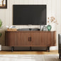 TV Stand Living Room Furniture with Power Outlet for TVs up to 60/70",TV Table with Sliding Doors Storage Adjustable Shelves