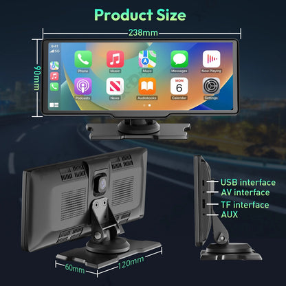 4K 10.26" Touch Screen Car DVR Dashcam Wireless