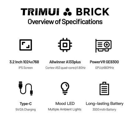 Trimui Brick Retro Handheld Gaming Console -