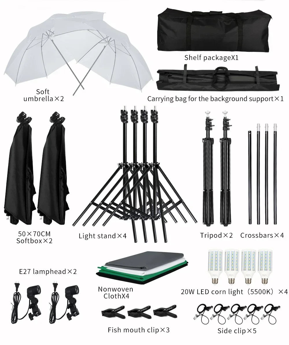 Photography Photo Studio Softbox Lighting Kit