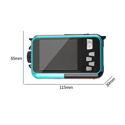 Underwater Camera - 16X Waterproof HD 2.7K 48MP Digital Camera for Snorkeling